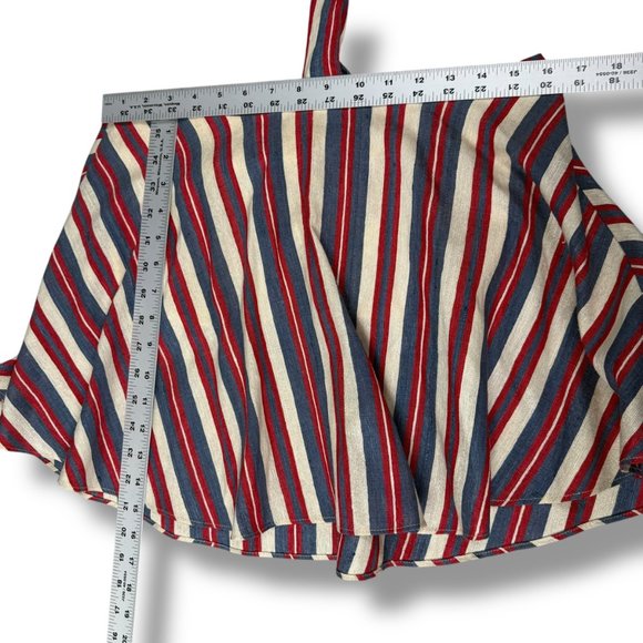 Viva Aviva Excl Halter Top Womens Sz S Multi Striped Raw Silk Cropped Tank - Picture 6 of 7